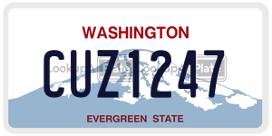 CUZ1247  license plate in WA