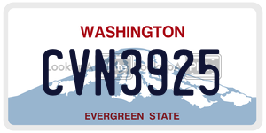 CVN3925  license plate in WA