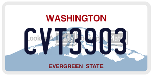 CVT3903  license plate in WA