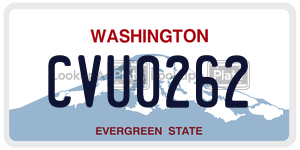 CVU0262  license plate in WA