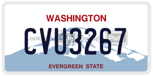 CVU3267  license plate in WA