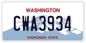 CWA3934  license plate in WA