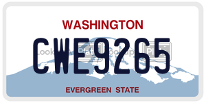 CWE9265  license plate in WA