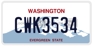 CWK3534  license plate in WA