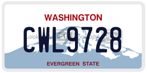 CWL9728  license plate in WA