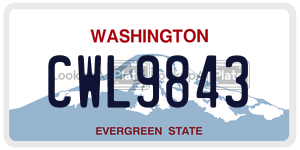 CWL9843  license plate in WA