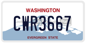 CWR3667  license plate in WA