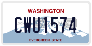 CWU1574 license plate in Washington