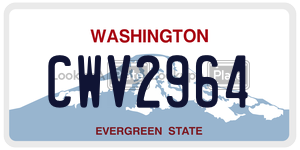 CWV2964  license plate in WA