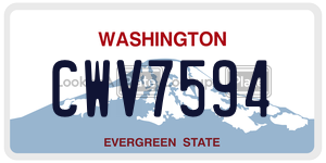 CWV7594  license plate in WA