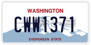 CWW1371  license plate in WA