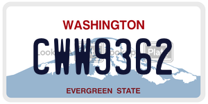 CWW9362  license plate in WA