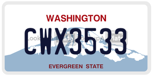 CWX3533  license plate in WA