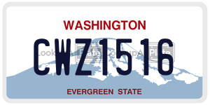 CWZ1516  license plate in WA