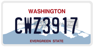 CWZ3917  license plate in WA