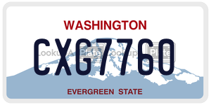 CXG7760 license plate in Washington