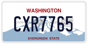 CXR7765  license plate in WA