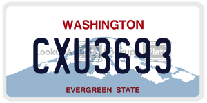 CXU3693  license plate in WA