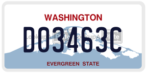 D03463C  license plate in WA