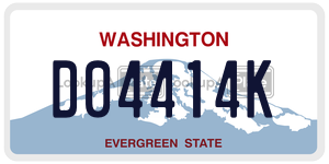 D04414K  license plate in WA