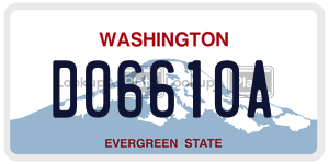 D06610A license plate in Washington