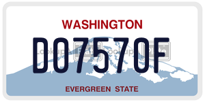 D07570F license plate in Washington