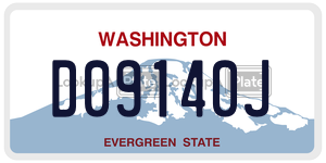 D09140J  license plate in WA