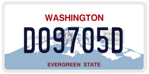 D09705D  license plate in WA