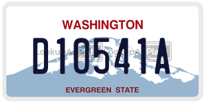 D10541A license plate in Washington