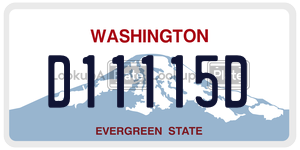 D11115D  license plate in WA