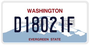 D18021F  license plate in WA