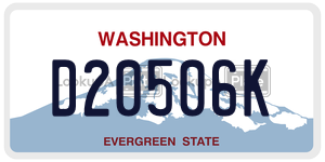 D20506K  license plate in WA