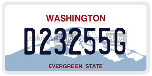 D23255G  license plate in WA