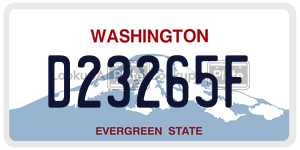 D23265F  license plate in WA
