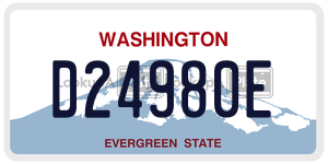 D24980E  license plate in WA