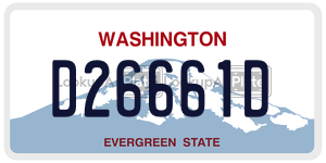 D26661D  license plate in WA