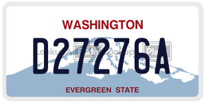 D27276A license plate in Washington