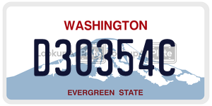 D30354C  license plate in WA