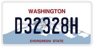 D32328H  license plate in WA