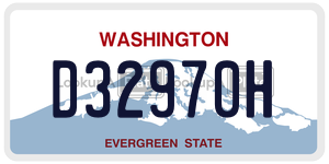 D32970H  license plate in WA