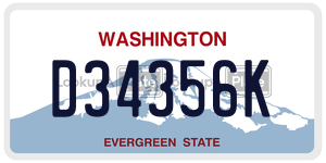 D34356K  license plate in WA