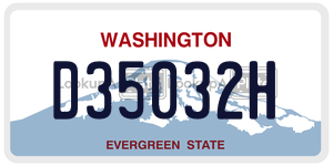 D35032H  license plate in WA