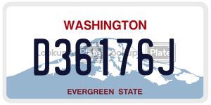 D36176J  license plate in WA