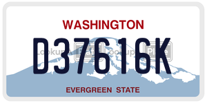 D37616K  license plate in WA