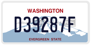 D39287F license plate in Washington