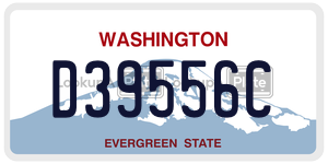 D39556C license plate in Washington