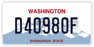 D40980F  license plate in WA