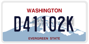 D41102K  license plate in WA