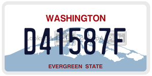 D41587F license plate in Washington