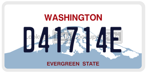 D41714E license plate in Washington